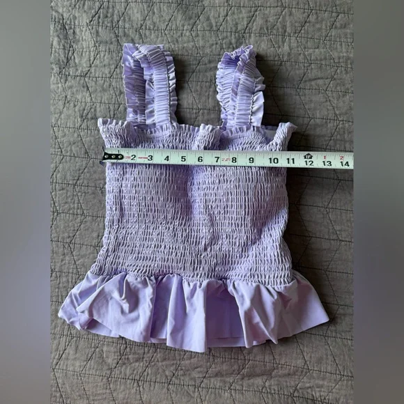 NWT Rad Swimwear Saidee Lilac Smocked Peplum Tankini Bathing Suit Top M Bottom L - Picture 14 of 15